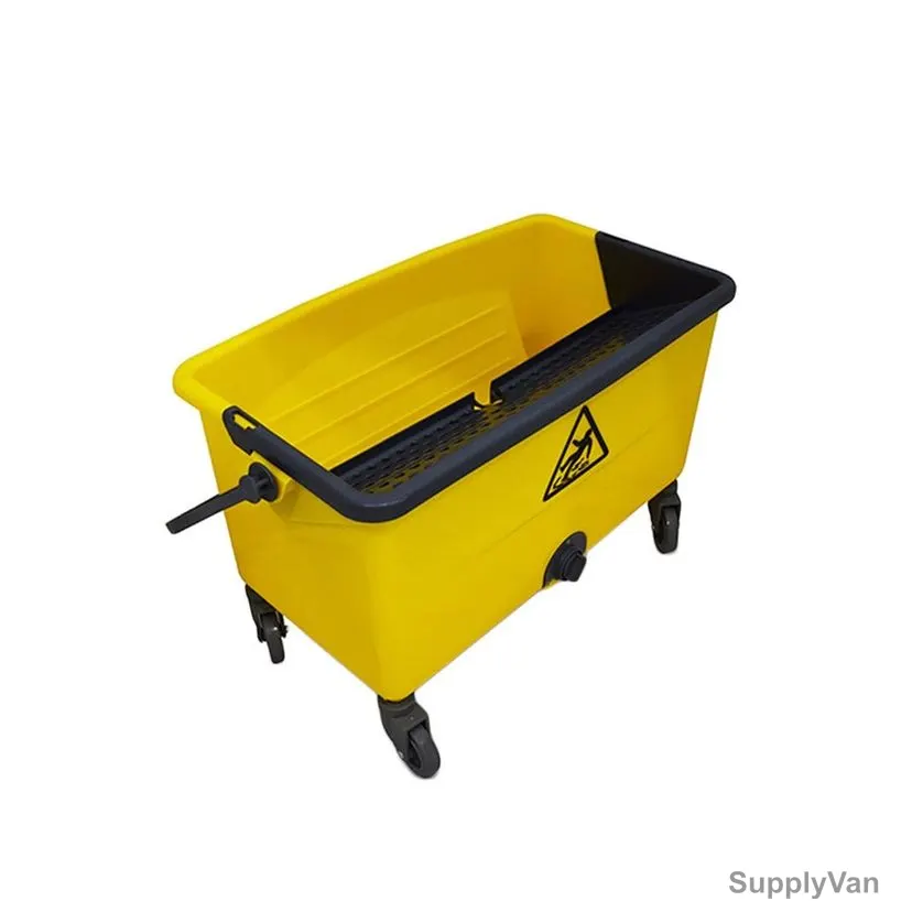 Akc Cleaning Bucket With Wheels, BT04, Plastic, 25 Ltrs, Yellow