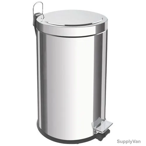 Tramontina Pedal Waste Bin, 94538112, 12 Litres, Silver