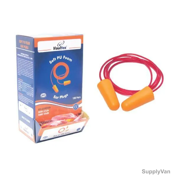 Vaultex Corded Ear Plug, VPC, Red