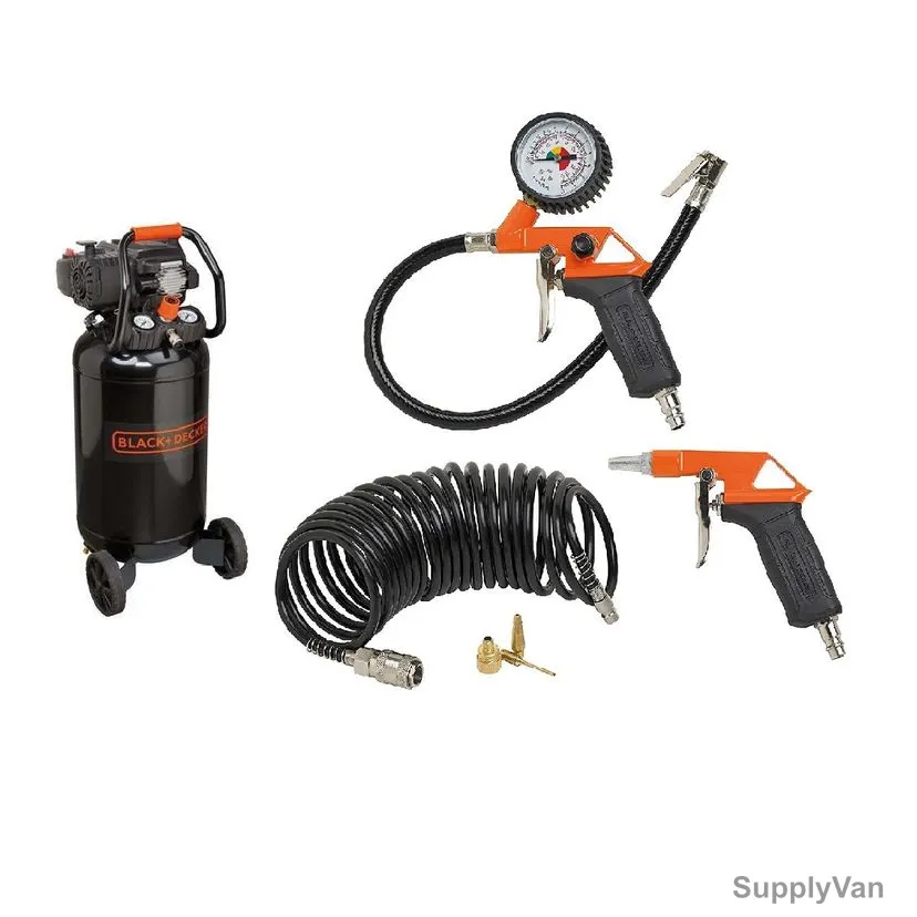 Black and Decker 50 Ltrs Air Compressor With 6 Pcs Air Tool Kit, BD227/50VNK+KIT6 — image 1