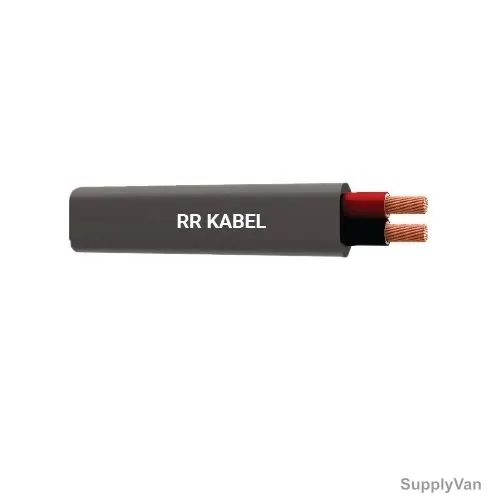 RR Kabel Double Insulated Flat Cable, 2 Core, 0.75MM x 100 Yards, Black
