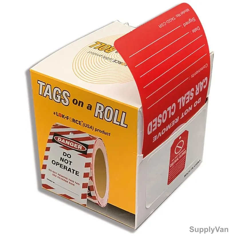 Lok-Force Safety Tag, R100-TAGD-CSR, PVC, 160 x 80MM, Red, 100 Pcs/Box