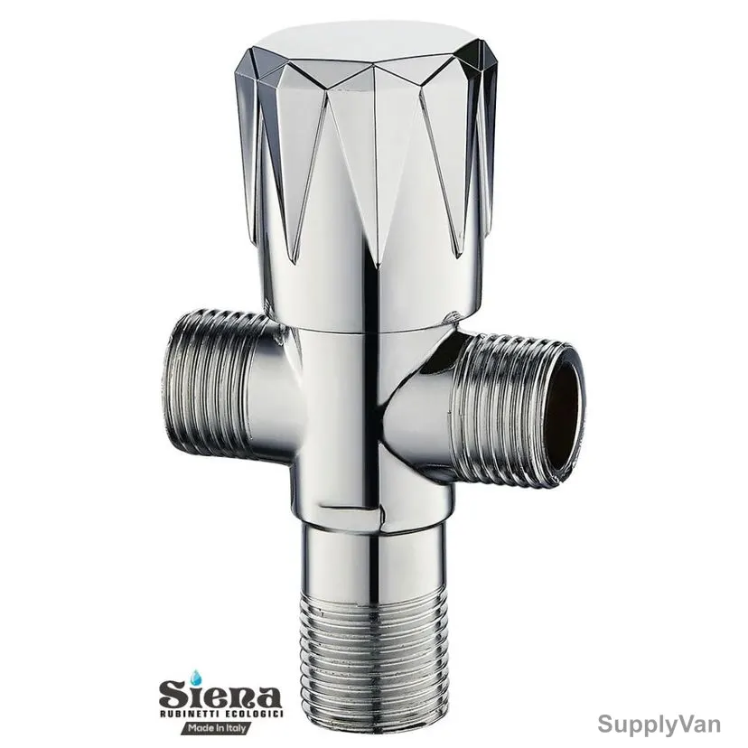 Siena Angle Valve, 60-61-109, B216, Brass, Matte Finish, Silver — image 1