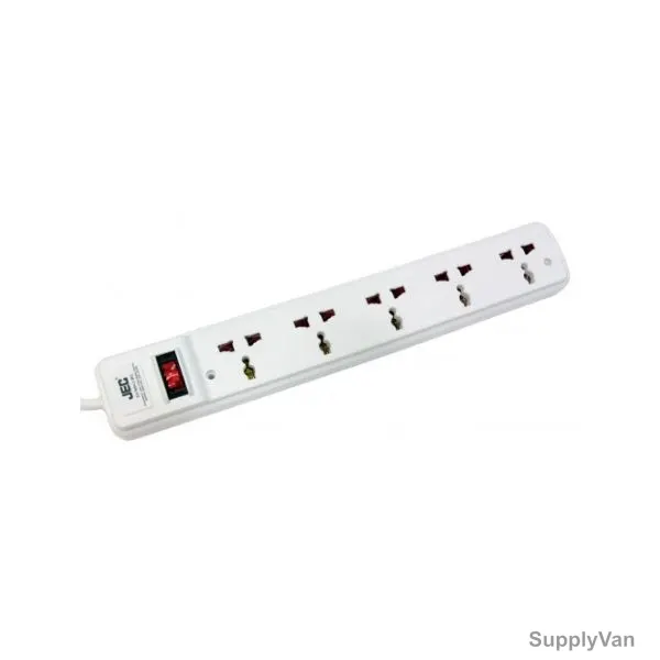 JEC 5 Way Extension Socket, EX-5654-3, 3 Mtrs, White