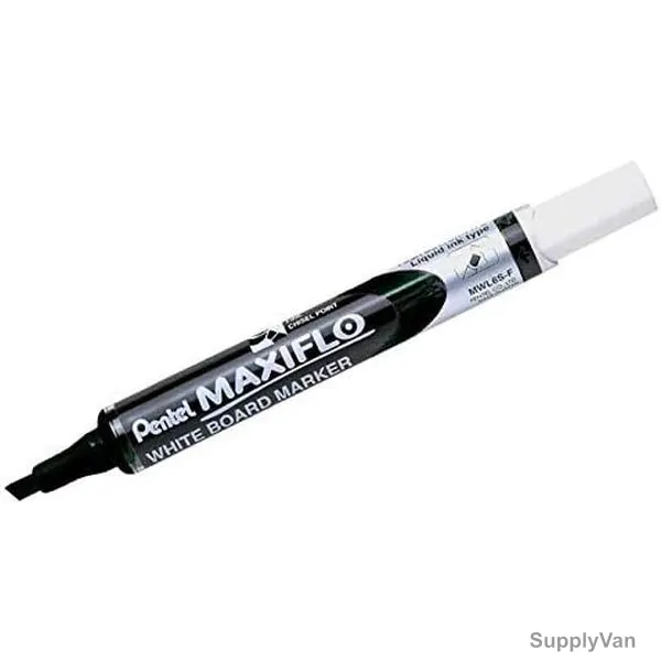 Pentel White Board Marker, PE-MWL6S-A, Maxiflo, 5.0MM, Black, 12 Pcs/Pack