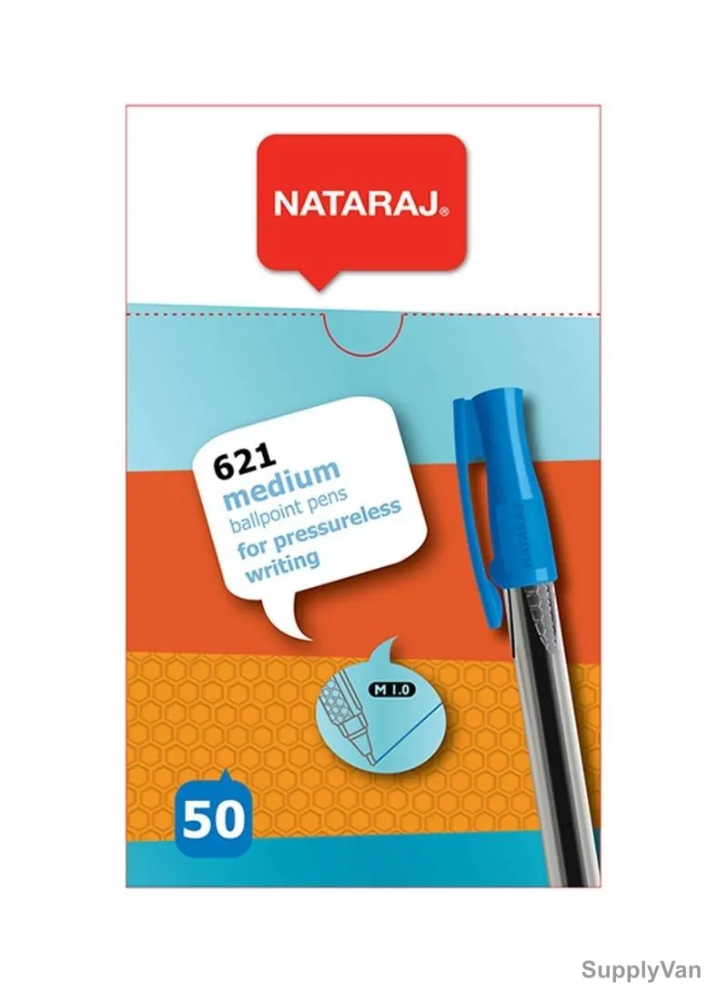 Nataraj Medium Ball Pen, HP621M50BL, 621 Series, 0.1MM, Blue