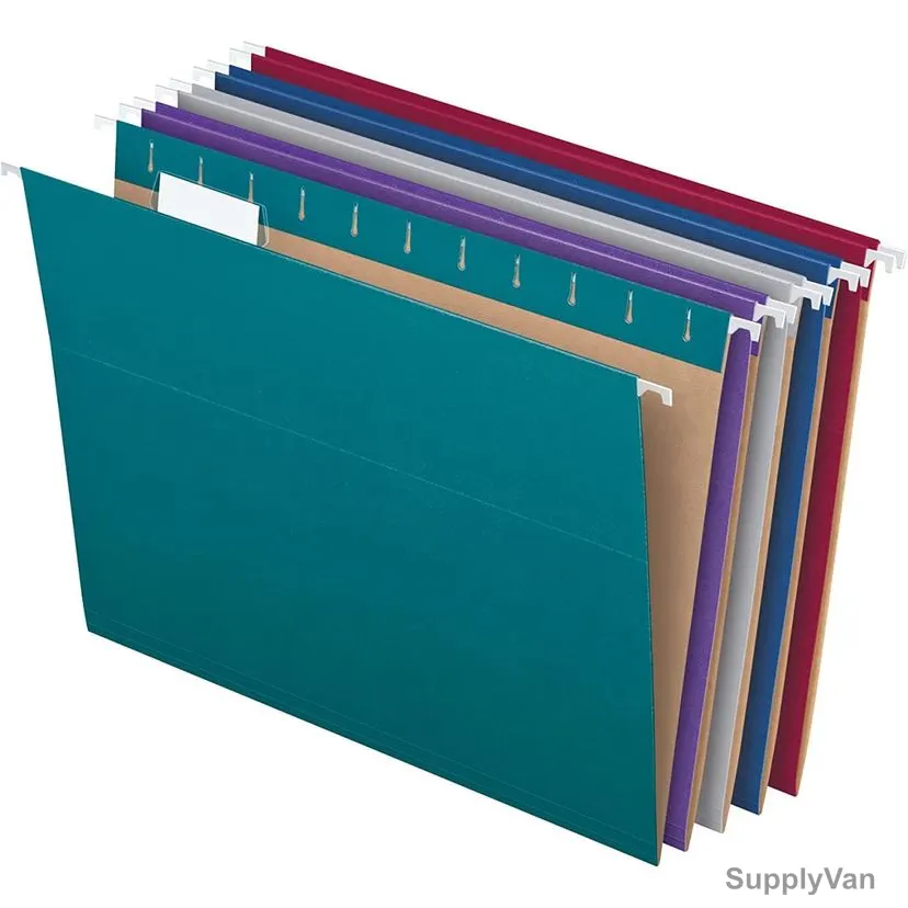 Pendaflex Jewel-Tone Recycled Hanging File Folder Set, 81667, Letter Size, 1/5 Tab Cut, 25 Pcs/Set