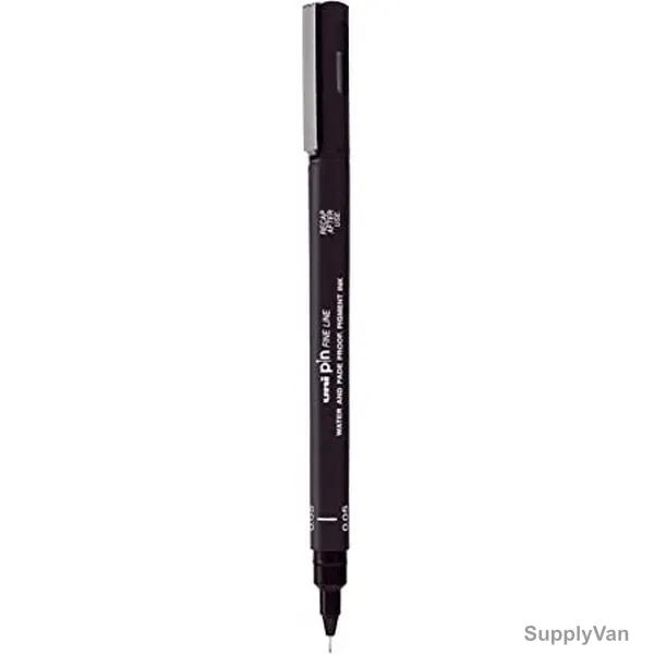 Uni-Ball Fine Line Marker, PIN200-05-BK, 0.5MM Tip, Black, 12 Pcs/Pack
