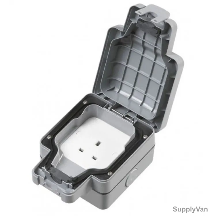 Mk Unswitched Socket, K56480GRY, Masterseal Plus, 13A, 1 Gang, Polycarbonate, Grey