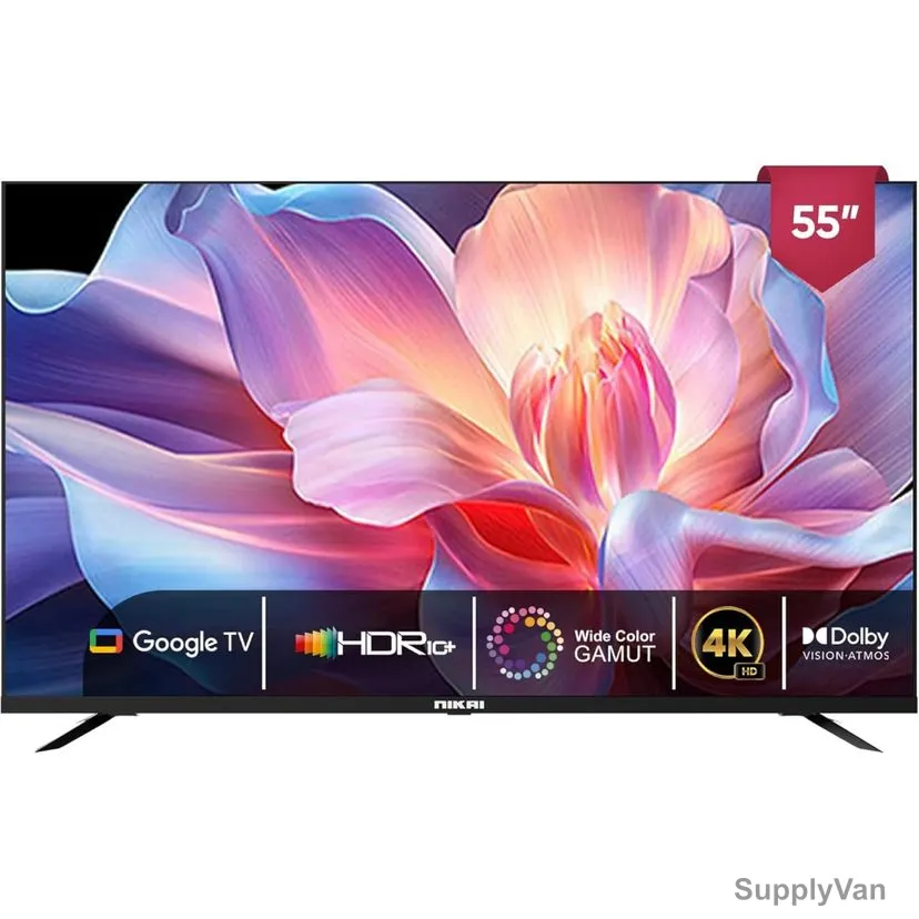 Nikai 4K Ultra HD Smart Google TV, 55NIKGOOGLE, 3840 x 2160 Pixel, 55 Inch, Black — image 1