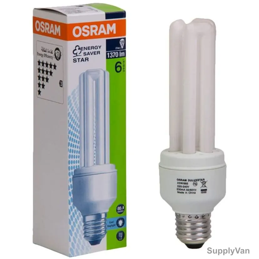 Osram Fluorescent Lamp, Duluxstar, 23W, E27, 6500K, Cool Daylight