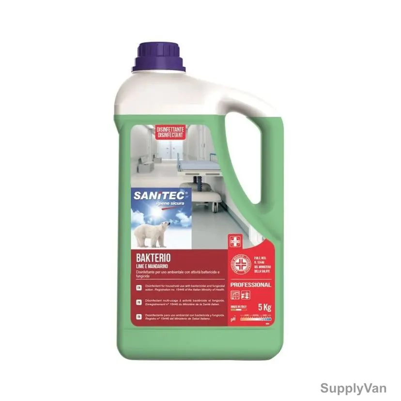 Sanitec Disinfectant and Surface Cleaner, SN18-5, Lime, 5 Kg