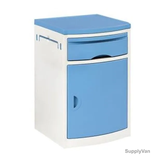 Medical Bedside Table With Wheels, BT011-BW, ABS, Blue/White — image 1