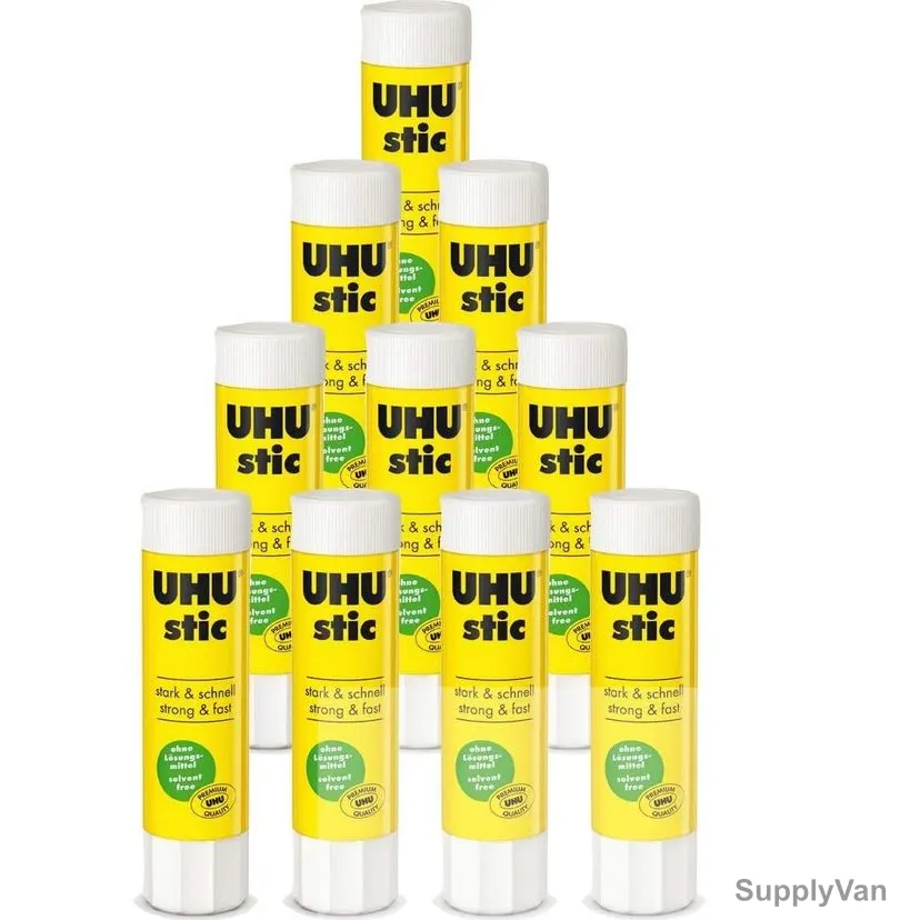 Uhu Solvent Free Glue Stick, 40267609, 8.2GM, Clear, 10 Pcs/Pack