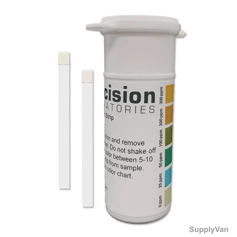 Precision Chlorine Test Strip, CHL-300-1V-100, 0 to 300 PPM, 100 Strips/Pack