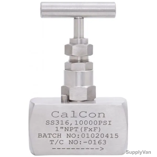 Calcon Needle Valve, 10000 Psi, 1 Inch, FxFNPT