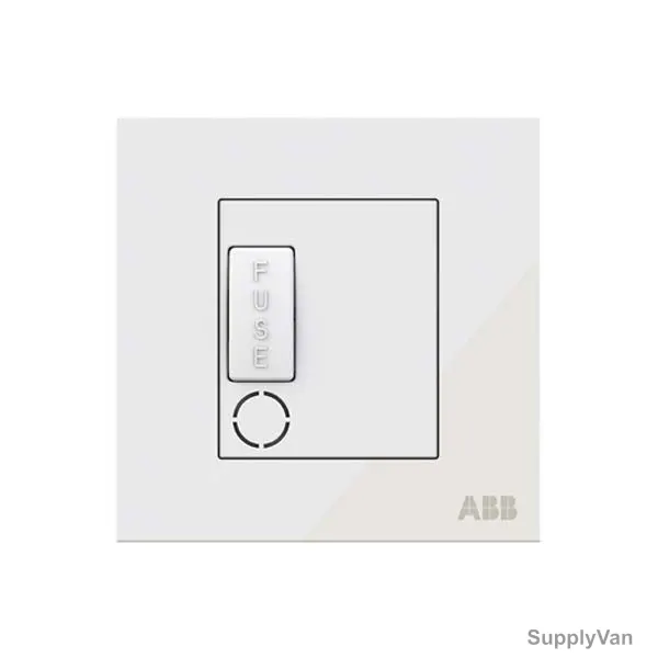ABB Single Pole Spur Unit W/ Flex Outlet, AM50653-WG, Millenium, 13A, 6kA, White Glass