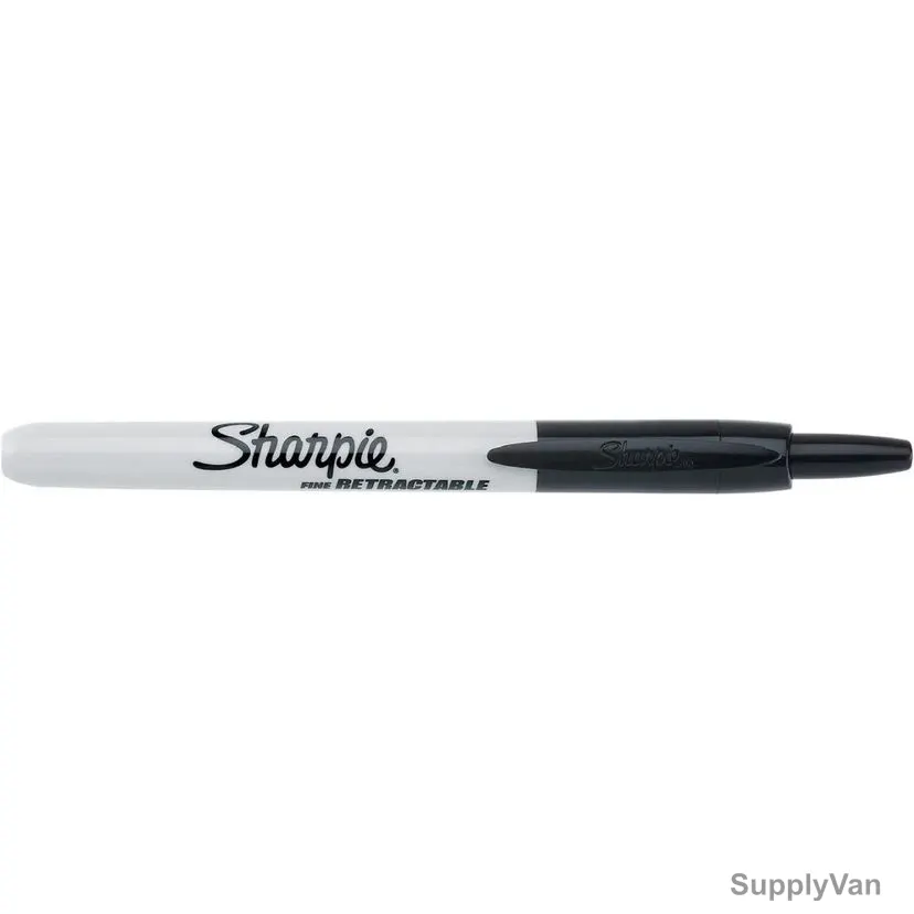 Sharpie Retractable Permanent Marker, SP-1985871, 0.9MM Tip Size, Black