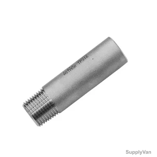 One Side Threaded Pipe Nipple With 1/4 Inch NPT Welded Socket, Stainless Steel, Schedule 40, 60.3MM Outer Dia x 130MM Length