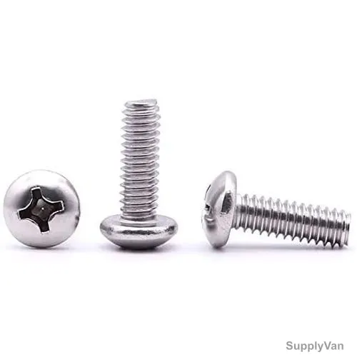 Pan Head Machine Screw, 1/4 x 1/2 Inch, 20 TPI, Stainless Steel, 500 Pcs/Pack — image 1
