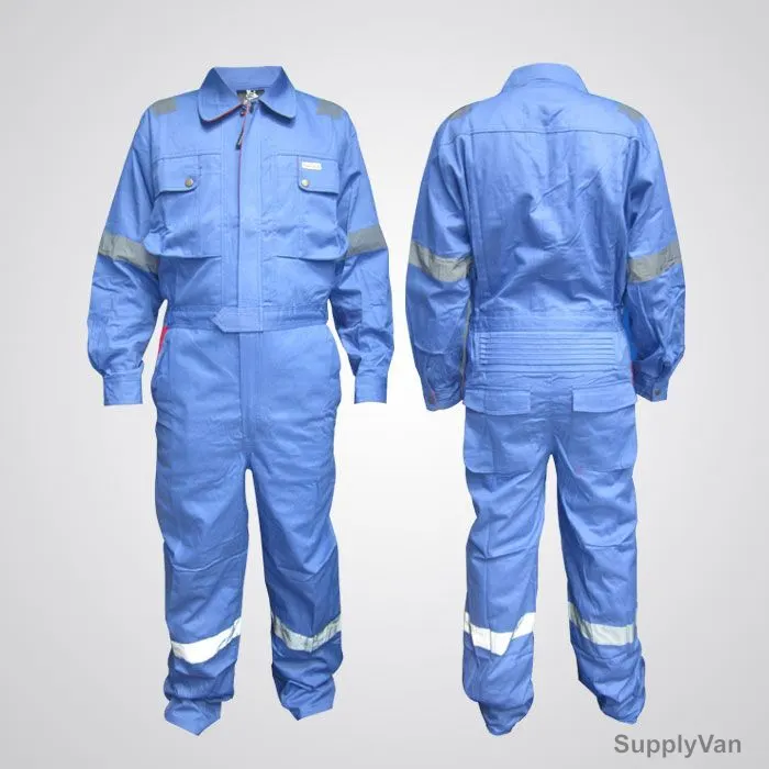 Prime Captain Doha Coverall With Reflective Tape, D592, S, Light Blue