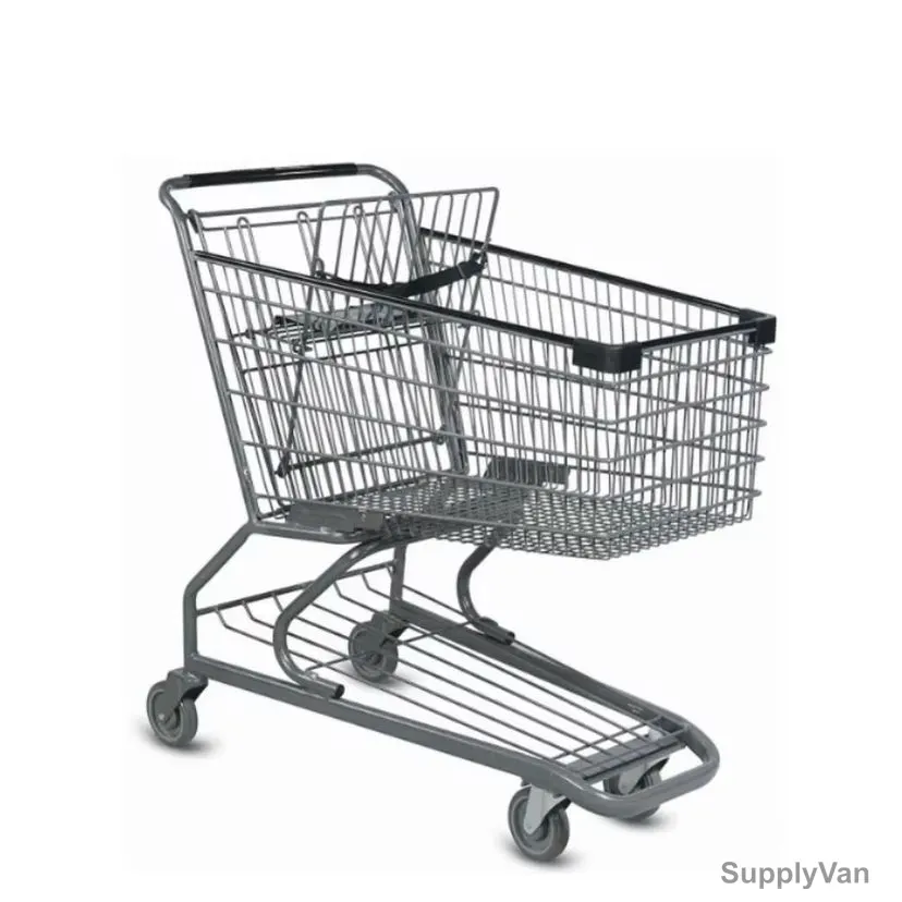 Super Market Trolley, 150 Kg Weight Capacity, Grey