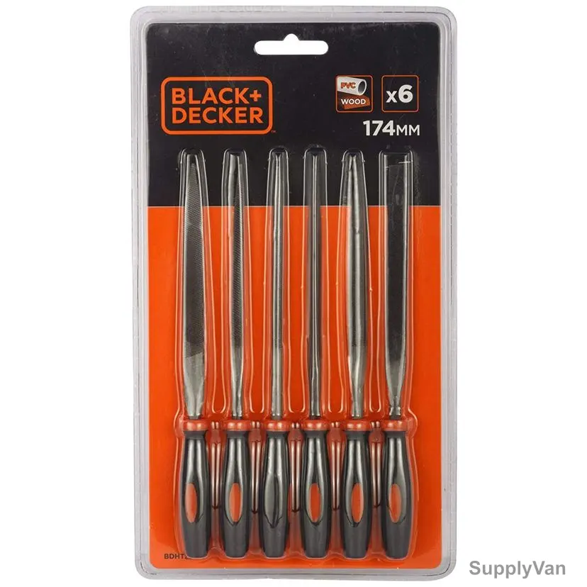 Black and Decker Needle File Set, BDHT22148, 174MM, 6 Pcs/Set
