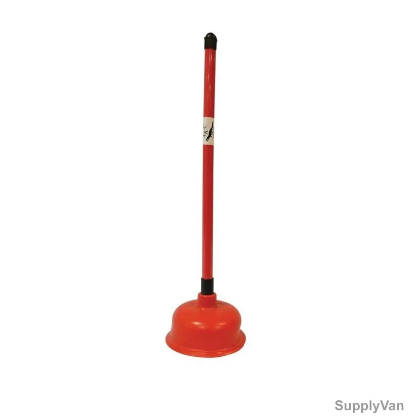 Akc Toilet Plunger With Plastic Handle, TP08, Rubber, 55CM Length, Red