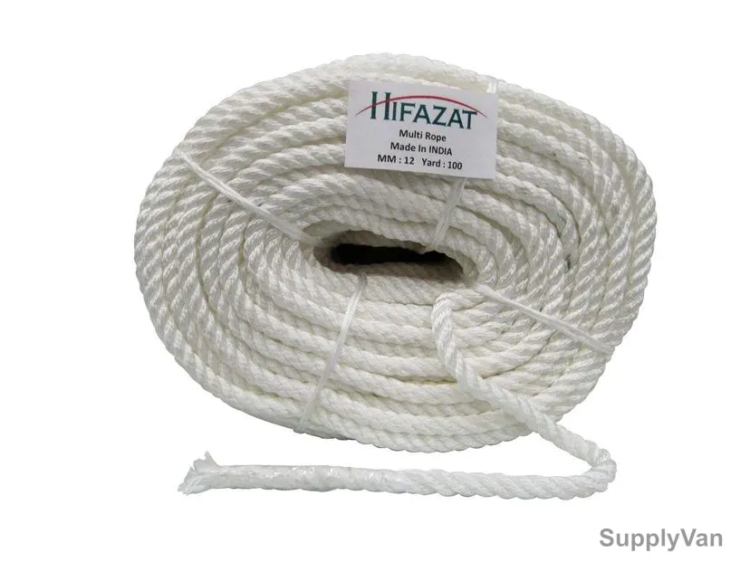 Hifazat Rope, SHGT-MR-W12100, Polypropylene, 12MM x 91.44 Mtrs, White