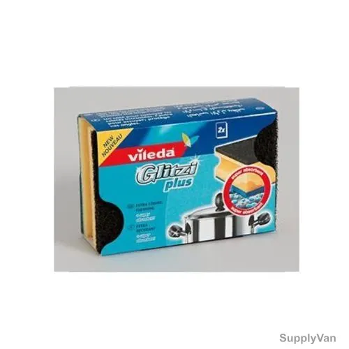 Vileda Dish Washing Scourer, VLSC113678, Glitzi Plus, Foam, PK2