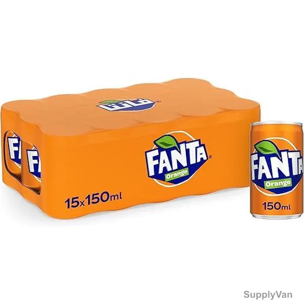 Fanta Soft Drink Mini Can, Orange, 150ML, 15 Pcs/Pack