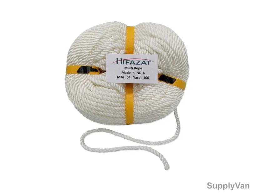 Hifazat Rope, SHGT-MR-W4100, Polypropylene, 4MM x 91.44 Mtrs, White