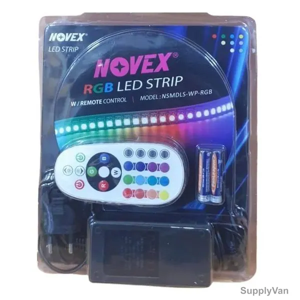 Novex LED Strip Light With Remote Control, NSMDSL-WP-RGB, 12V, SMD 5050, 5 Mtrs Length, RGB