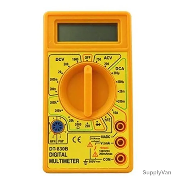 Digital Meter Voltage Tester, 0.02W, LCD, Yellow