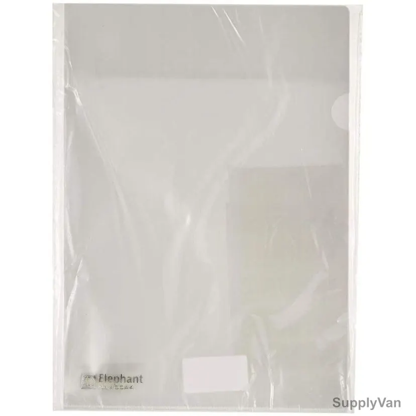 Elephant File Folder, Plastic, L, A4, Clear, 96 Pcs/Pack
