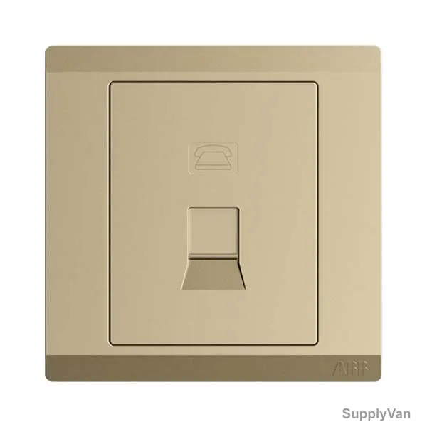 Abb Telephone Socket Outlet, BL321-PG, lnora, 1 Gang, RJ11, Royal Gold — image 1