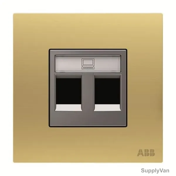 ABB Wall Plate, AM33444-MG, Millenium, 2 Gang, RJ45