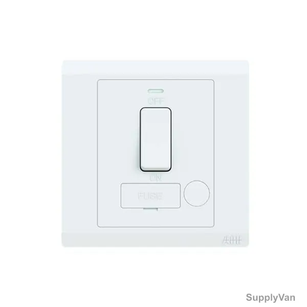 Abb Switched Fused Connection Unit With Flex Outlet and Neon, BL507, lnora, 250V, 13A, White
