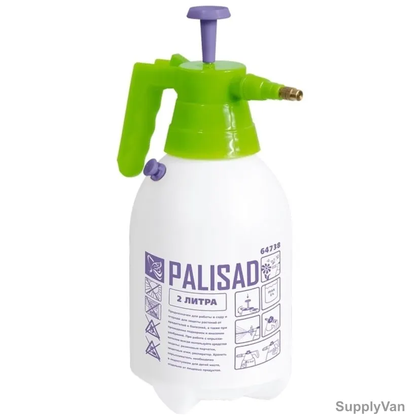 Palisad Garden Spray Bottle With Pump and Pressure Relief Valve, 647388, ABS Plastic, 2 Ltrs, White/Green — image 1
