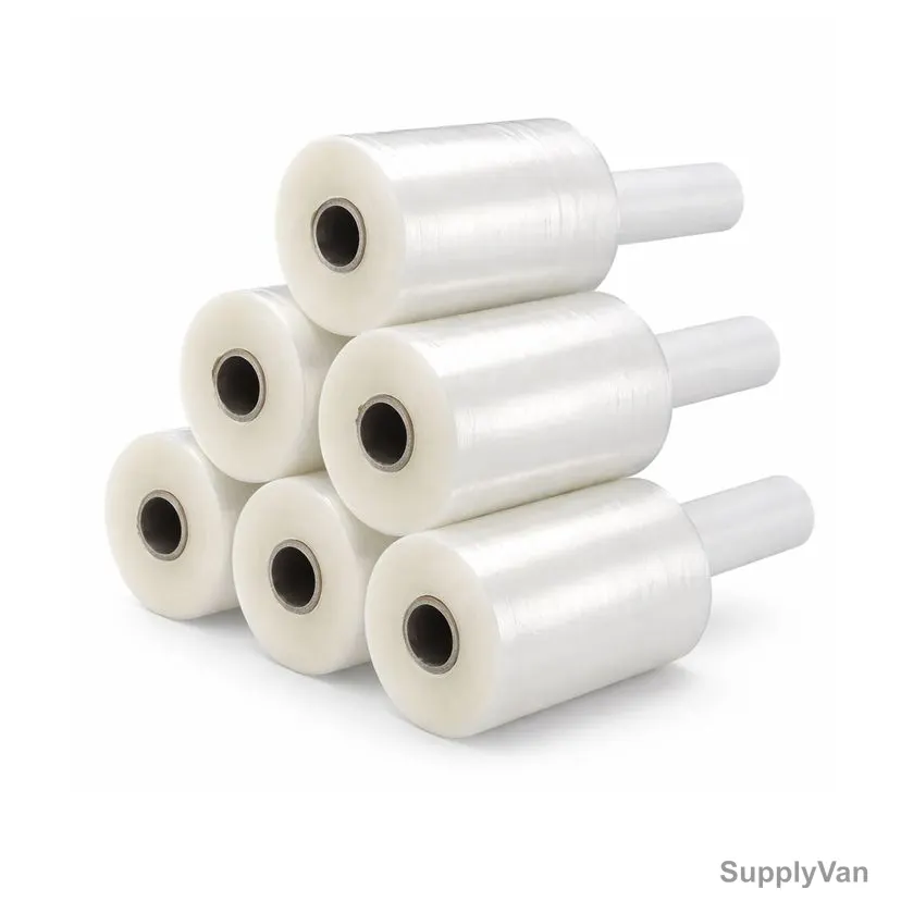 Stretch Flim, Polyethylene, 600GM Core, 10CM Width, Clear, 5 Pcs/Pack — image 1