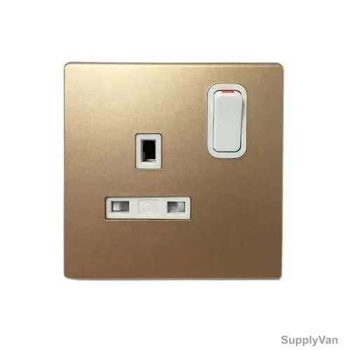 Mk Single Pole Switch Socket, K63757CHM, Avant, 1 Gang, 13A, Gold
