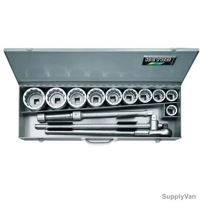 Heyco Socket Set, 106-0-M, Chrome Vanadium, 1 Inch, 14 Pcs/Set