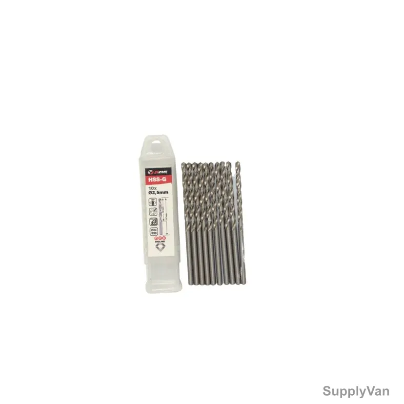 Rns HSS-G Twist Drill Bit, 4341, Eco, 2.5MM Dia, 10 Pcs/Pack