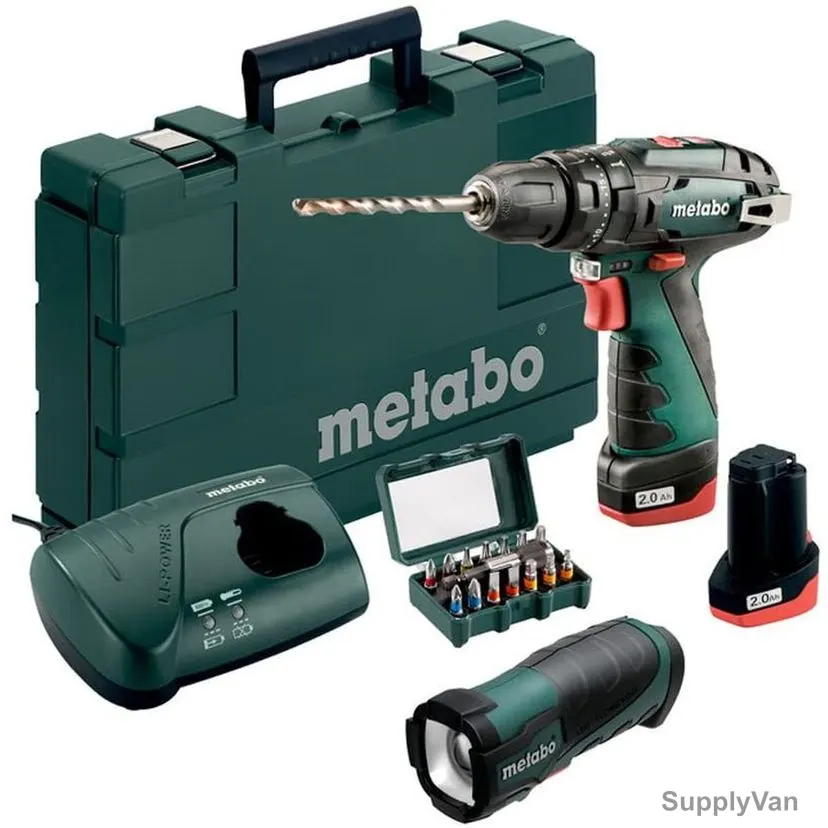 Metabo Basic Impact Drill Set, PowerMaxx-SB, 10.8V, 34 Nm