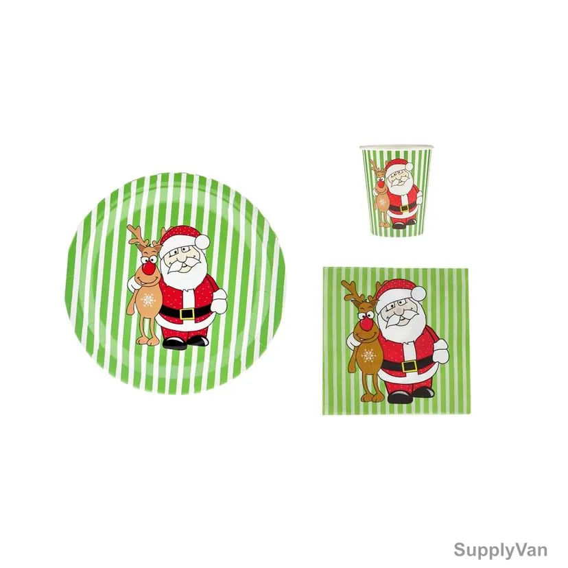 Hotpack Christmas Dinnerware Combo Set, Paper, 75 Pcs/Set