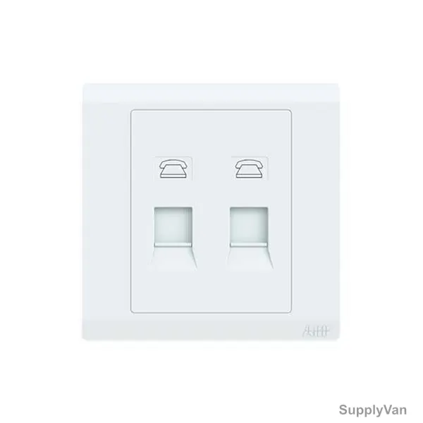Abb Telephone Socket Outlet, BL322, lnora, 2 Gang, RJ11, White — image 1