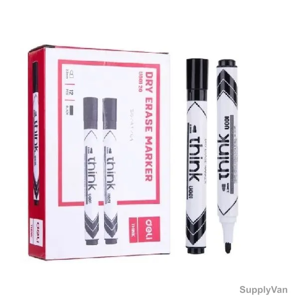Deli Dry Erase Marker, EU00120, 2.0MM Tip Size, Black, 12 Pcs/Pack