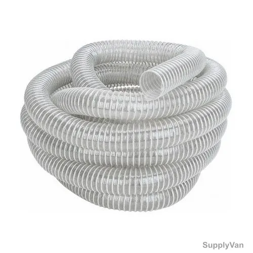 Heli Spiral Suction Hose, PVC, 2 Inch Dia x 30 Mtrs Length, Clear