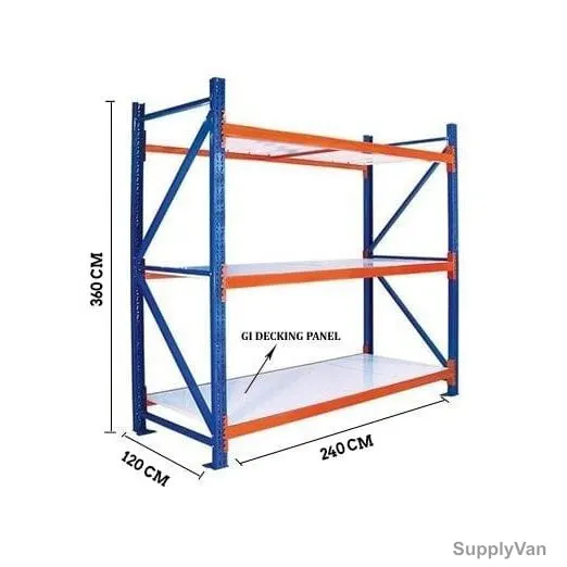 Ast Heavy Duty Racking, HD3601202403, 3 Shelves, 1000 Kg Capacity, HR Steel