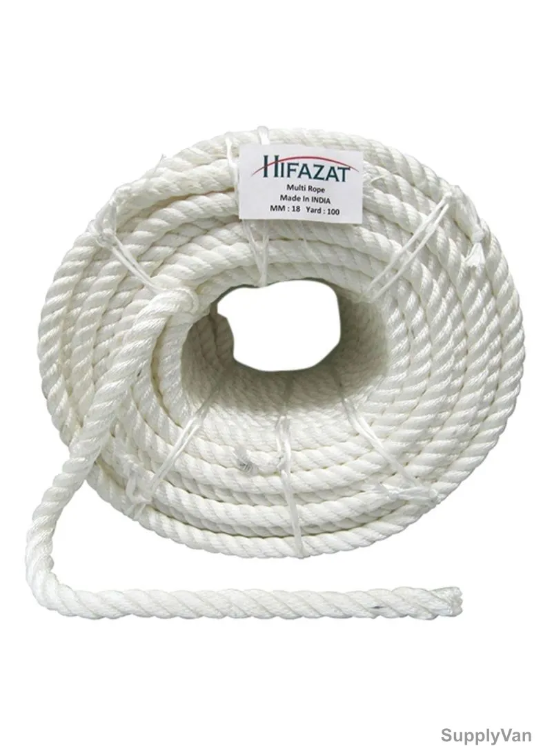 Hifazat Rope, SHGT-MR-W18100, Polypropylene, 18MM x 91.44 Mtrs, White